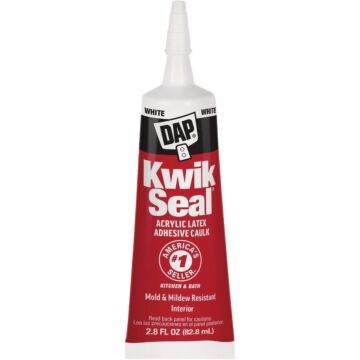 DAP Kwik Seal Kitchen & Bath Adhesive Caulk (White) 2.8 oz
