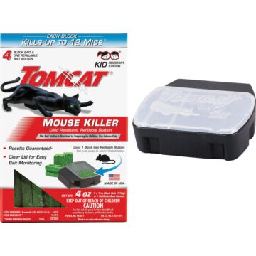 Tomcat TOMCAT Refillable Bait Station Mouse Killer (4-Refill)