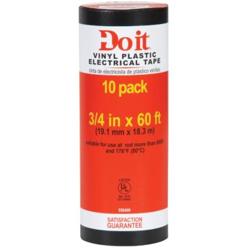 Do it Best General Purpose Electrical Tape (Black - 10pk) 3/4 in. x 60 ft.