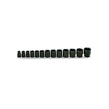 1/2" Drive 13 Piece Set - 6 Point Standard Impact Sockets, 7/16" - 1-1/4"