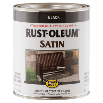 Stops Rust® Spray Paint and Rust Prevention - Protective Enamel Brush-On Paint - Quart Satin - Satin Black