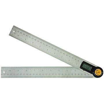 Johnson 1888-1100 Angle Locator and Ruler, Functions: Metric, SAE, 0 to 360 deg, Digital, LCD Display, Stainless Steel