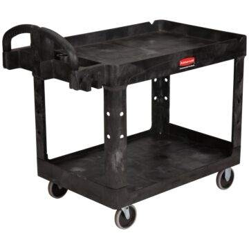Rubbermaid FG452088BLA Utility Cart, 500 lb, 25.9 in OAW, 33.2 in OAH, 45.2 in OAD, Plastic/Resin, Black