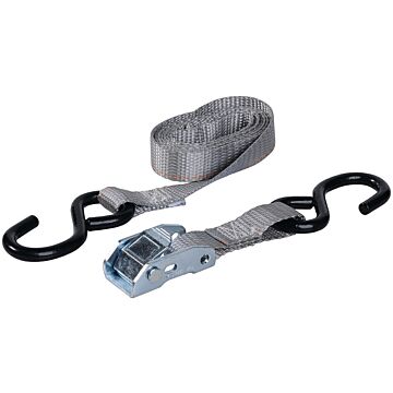Keeper 05715 Tie-Down, Cam Buckle, 1 in W, 6 ft L, Polyester, Gray, 400 lb