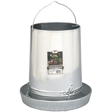 Little Giant 914043 Poultry Feeder, 30 lb Capacity, Rolled Edge, Galvanized Steel
