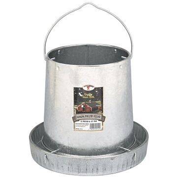 Little Giant 9112 Poultry Feeder, 12 lb Capacity, Rolled Edge, Galvanized Steel