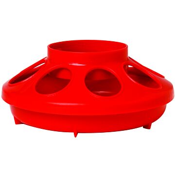 Little Giant 806RED Feeder Base, 1 qt Capacity, 8-Opening, Polypropylene, Red