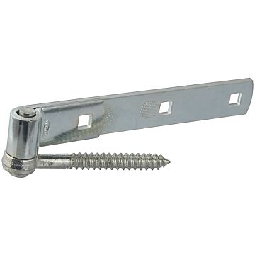 National Hardware N130-054 Hook/Strap Hinge, 8 in L x 1-1/4 in W Dimensions, 0.19 in Thick Leaf, Steel, Zinc, Screw