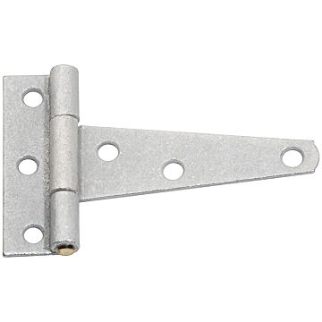 National Hardware N128-801 T-Hinge, 2-1/2 in W Frame Leaf, 4 in H Frame Leaf, Steel, Galvanized, 8 lb