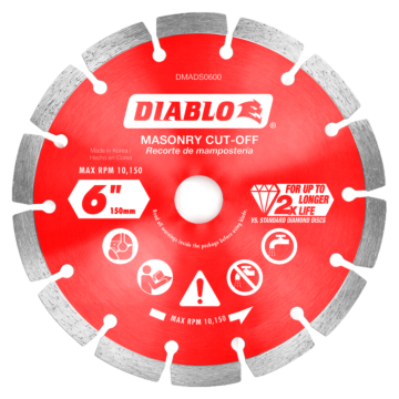 6 in. Diamond Segmented Cut-Off Discs for Masonry
