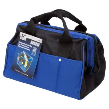 Vulcan JL-89021 Contractor's Tool Bag, 13 in W, 8 in D, 8-1/2 in H, 21-Pocket, Nylon, Black/Blue