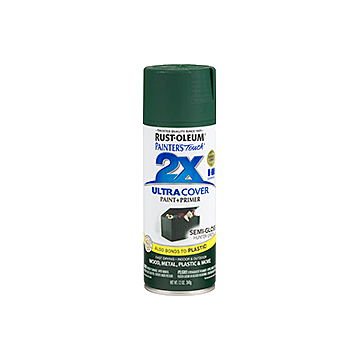 Painter's Touch® 2X Ultra Cover® Spray Paint - 2X Ultra Cover Semi-Gloss Spray - 12 oz. Spray - Semi-Gloss Hunter Green
