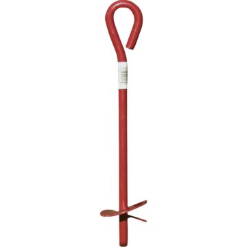 Midwest Air Tech Steel Screw-In Earth Anchor (Red) 3 in. x 15 in.