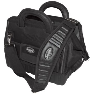 Bucket Boss Professional Series 64014 Pro Gatemouth Tool Bag, 14 in W, 9-1/2 in D, 11 in H, 12-Pocket, Poly Fabric