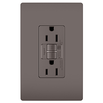 radiant® Tamper-Resistant 15A Duplex Self-Test GFCI Receptacles with SafeLock® Protection, Brown CC