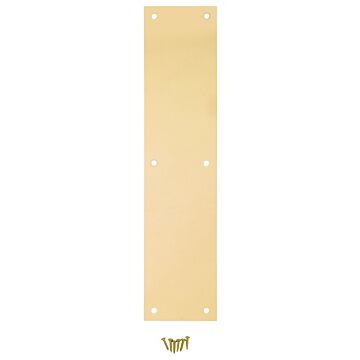 National Hardware N270-500 Push Plate, Brass, Steel, 15 in L, 3-1/2 in W