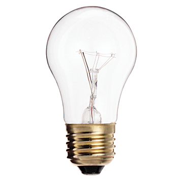 15 Watt A15 Incandescent; Clear; 2500 Average rated hours; 100 Lumens; Medium base; 130 Volt; 2/Pack