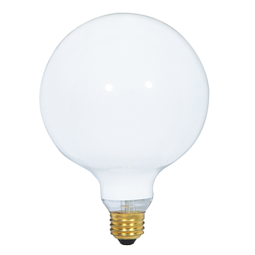 Satco 60 Watt G40 Incandescent - Gloss White - 4000 Average rated hours - 550 Lumens - Medium base - 120 Volt