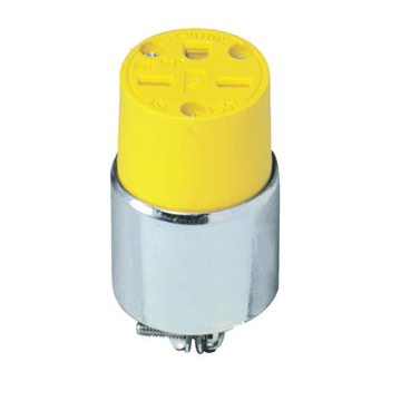 15 Amp, 250 Volt, 2P, 3W, Connector, Straight Blade, Commercial Grade, Armored, Grounding , Steel