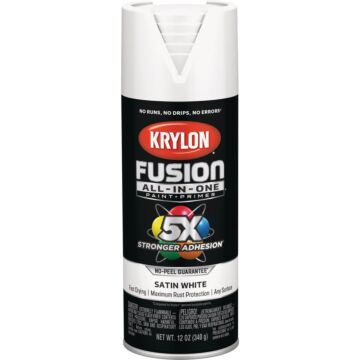 Krylon Fusion All-In-One Satin Spray Paint & Primer, White