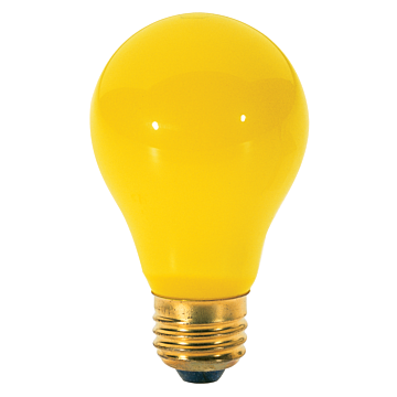 Satco 60 Watt A19 Incandescent - Yellow - 2000 Average rated hours - Medium base - 130 Volt - 2/Pack