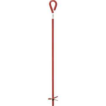 Midwest Air Tech Steel Screw-In Earth Anchor (Red) 3 in. x 30 in.