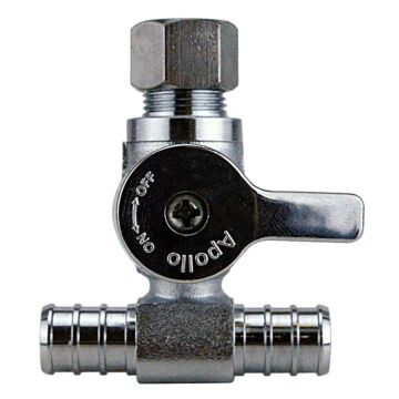 Apollo Barb x Compression Brass Dishwasher Tee Valve - 1/2 in. x 3/8 in.