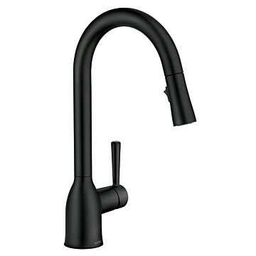 Moen Adler Series 87233BL Pull-Down Kitchen Faucet, 1.5 gpm, 1-Faucet Handle, 1-Faucet Hole, Metal, Matte Black