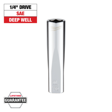 Milwaukee 1/4" Drive 11/32" SAE Deep Socket with FOUR FLAT™ Sides