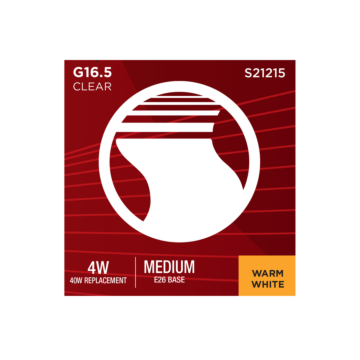 Satco 4 Watt G16.5 LED Filament - Clear - Medium base - 90 CRI - 2700K - 120 Volt