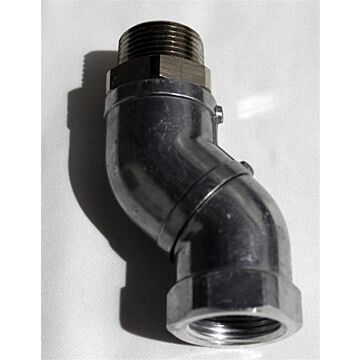 Harco 1 in x 1 in Brass with Chrome Sand Cast Aluminum Dual Plane Swivel Fuel Hose