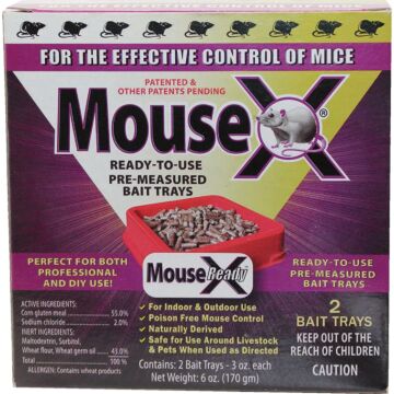 MouseX Non-Toxic Ready-to-Use Bait Trays for Mice and Rats (2-Pack)