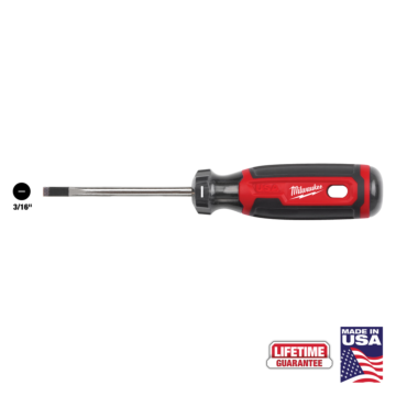 Milwaukee 3/16" Cabinet 3" Cushion Grip Screwdriver (USA)