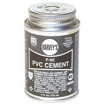 Harvey 018450-12 Conduit Cement, 4 oz Can, Liquid, Clear