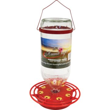 Humdinger Glass Hummingbird Feeder - 32 oz Capacity