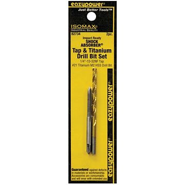 Eazypower 82734 Tap and Drill Set, 10-32 Thread, Titanium