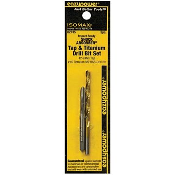 Eazypower 82735 Tap and Drill Set, 12-24 Thread, Titanium