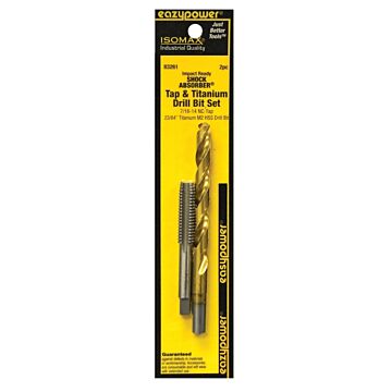Eazypower 83261 Tap and Drill Set, 7/16-14 Thread, Titanium