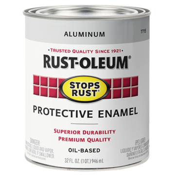 Rust-Oleum Stops Rust® - Protective Enamel Brush-On Paint - Quart - Gloss Aluminum