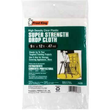 Frost King High Density Plastic Drop Cloth - 9 ft x 12 ft
