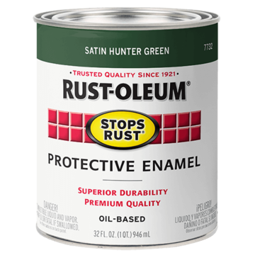 Rust-Oleum Stops Rust Oil Based Satin Protective Rust Control Enamel, Hunter Green, 1 Qt.