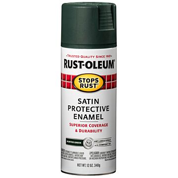 Rust-Oleum Stops Rust® - Protective Enamel Spray Paint - 12 oz - Satin Hunter Green