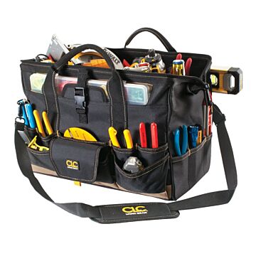 CLC Tool Works Series 1535 Tool Bag, 11 in W, 11 in D, 18 in H, 37-Pocket, Polyester