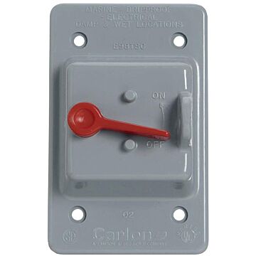 ABB Vertical Mount Toggle Switch Box Cover, Length 4.75 Inches, Width 3 Inches, Material Polycarbonate, Color Gray, Pack of 10