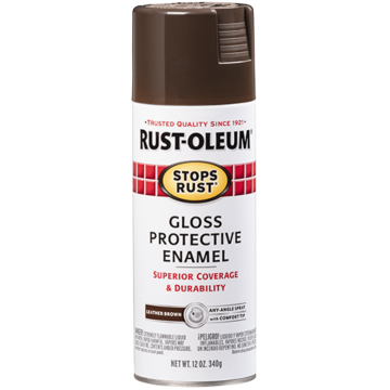 Rust-Oleum Stops Rust Protective Enamel Spray (Gloss - Leather Brown) 12 oz
