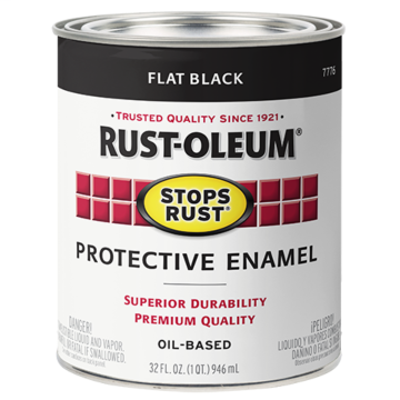 Rust-Oleum Stops Rust® - Protective Enamel Brush-On Paint - Quart - Flat Black