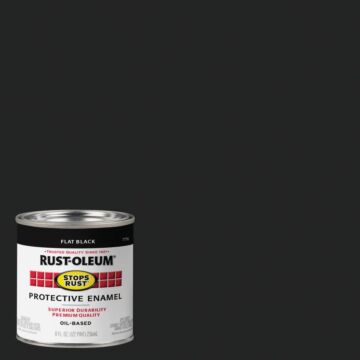 Rustoleum Stops Rust Protective Enamel Brush-On Paint (Flat - Black) 1/2 pt