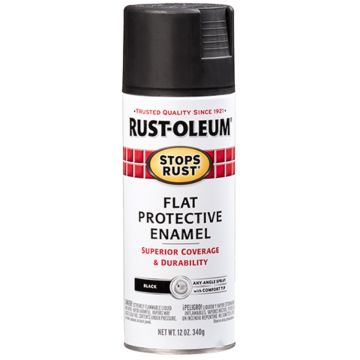 Rust-Oleum Stops Rust Protective Enamel Spray Paint (Flat - Black) 12 oz