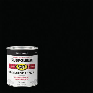 Rustoleum Stops Rust Protective Enamel Brush-On Paint (Gloss - Black) 1 qt