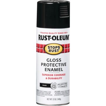Rust-Oleum Stops Rust Protective Enamel Spray (Gloss - Black) 12 oz